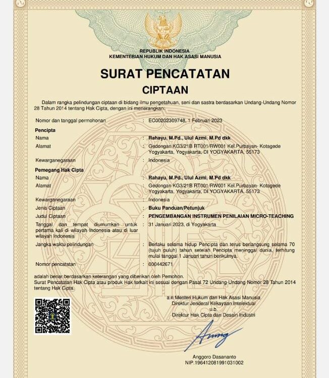 Masuk Jurnal Internasional & Hak Cipta Civitas PBI