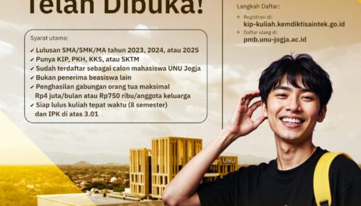 UNU Jogja Buka Pendaftaran KIP-K 2025, Tegaskan Komitmen Sebagai Kampus Inklusif dan Terjangkau