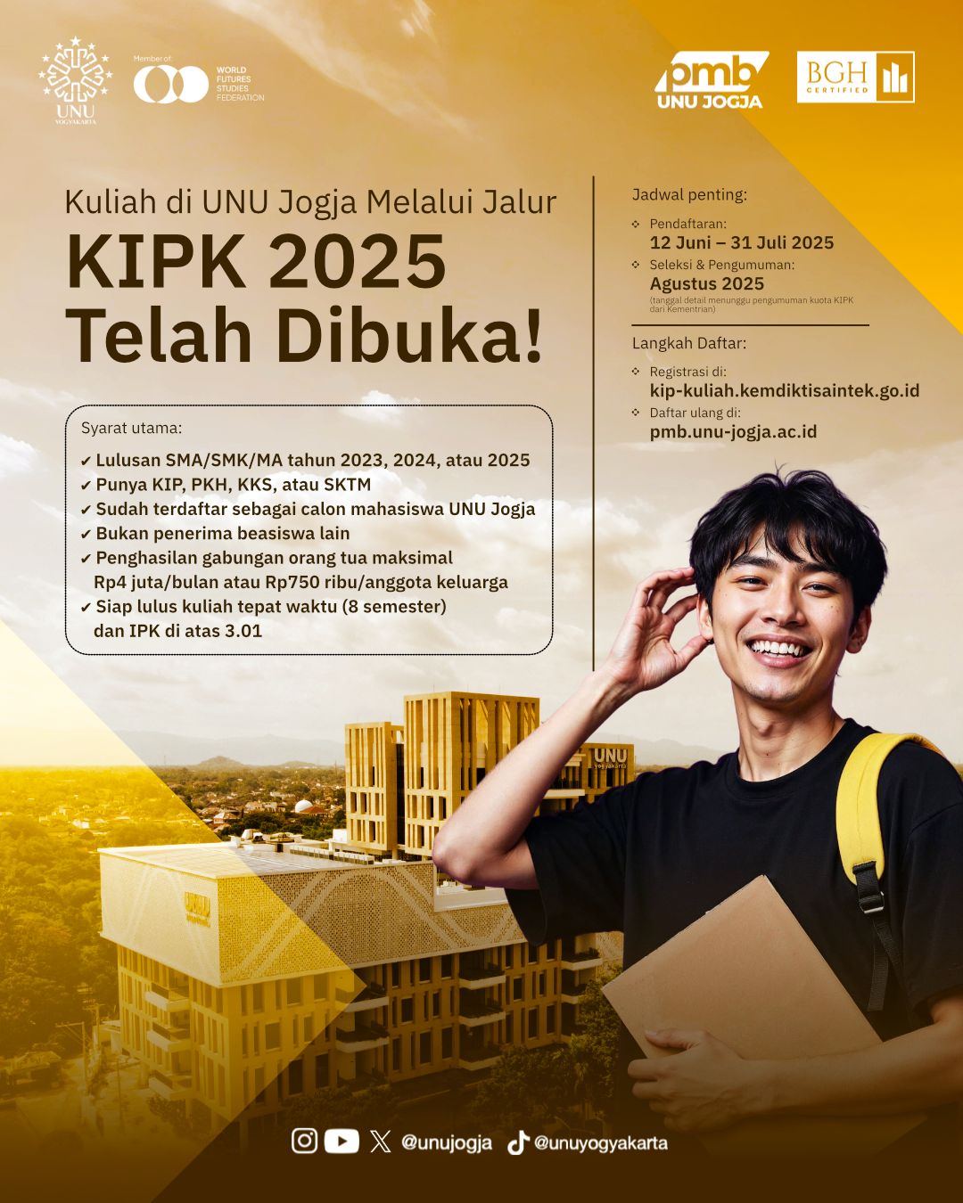 UNU Jogja Buka Pendaftaran KIP-K 2025, Tegaskan Komitmen Sebagai Kampus Inklusif dan Terjangkau